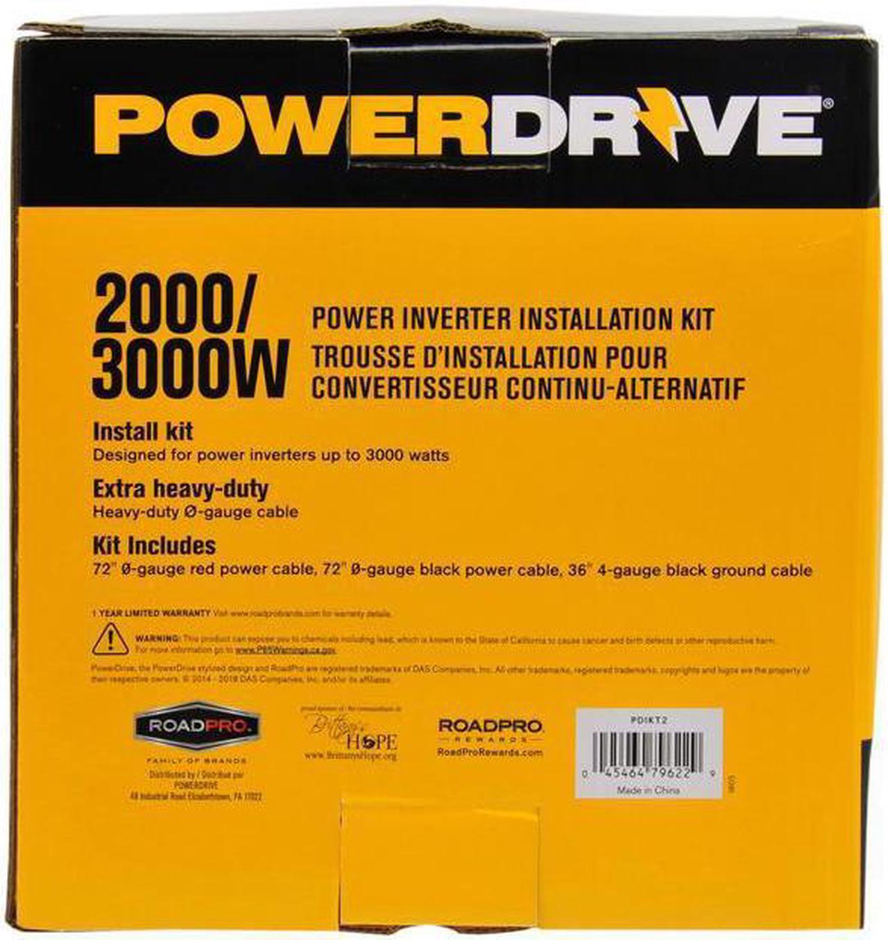 Alt view image 5 of 6 - PowerDrive PDIKT2 2000/3000 Watt Power Inverter Installation Kit