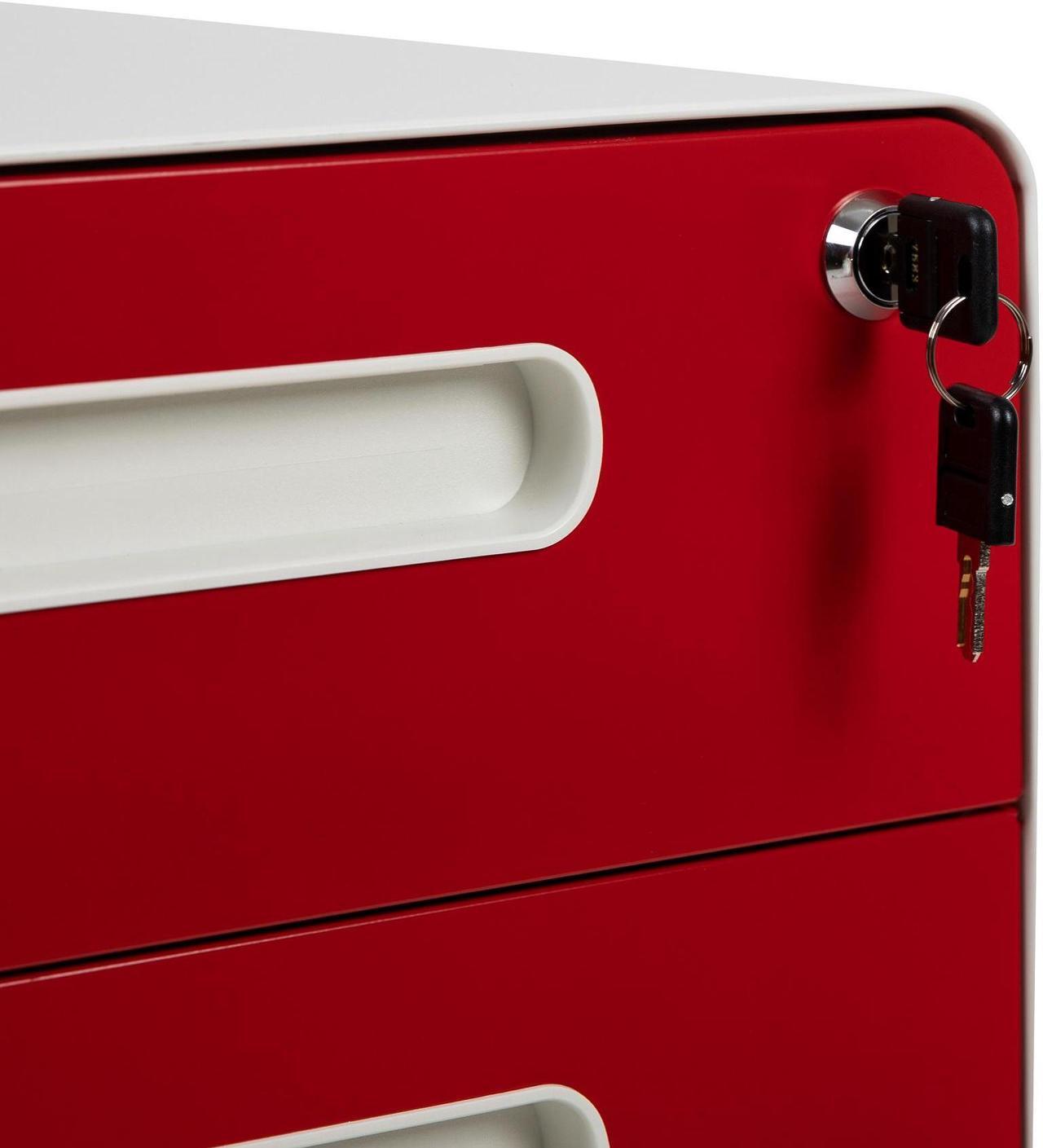 Alt view image 20 of 20 - Flash Furniture 3-Drawer Cabinet Legal & Letter Files White/Red 21" (HZ-AP53501RDWH)