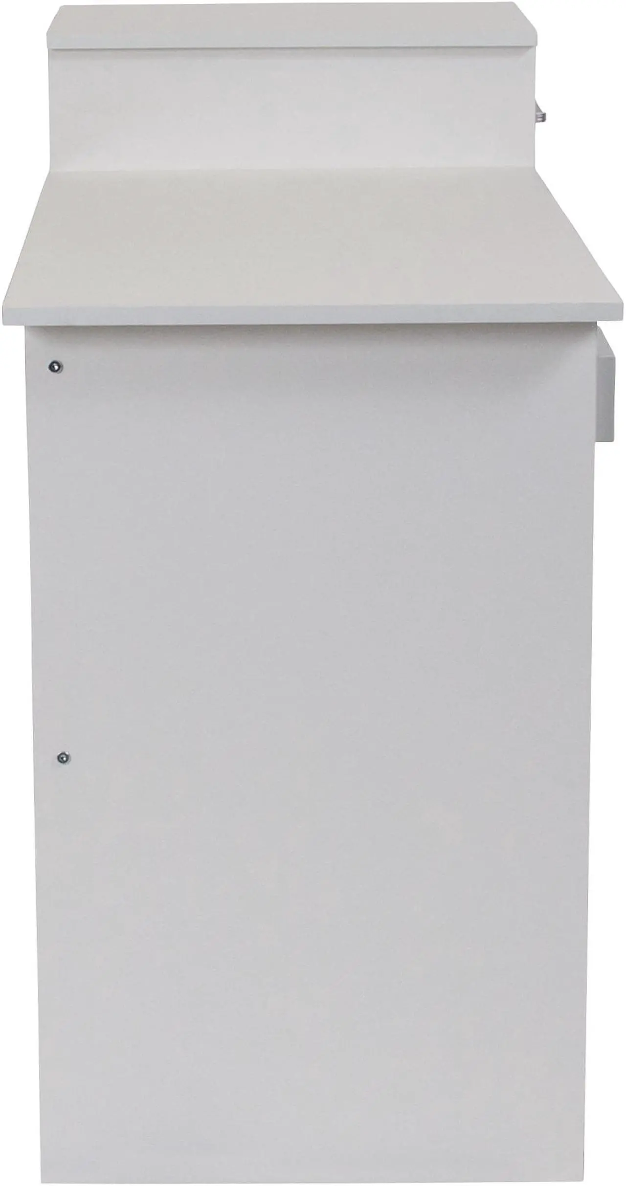 Alt view image 19 of 20 - Flash Furniture Highland Park White Computer Desk with Shelves and Drawer