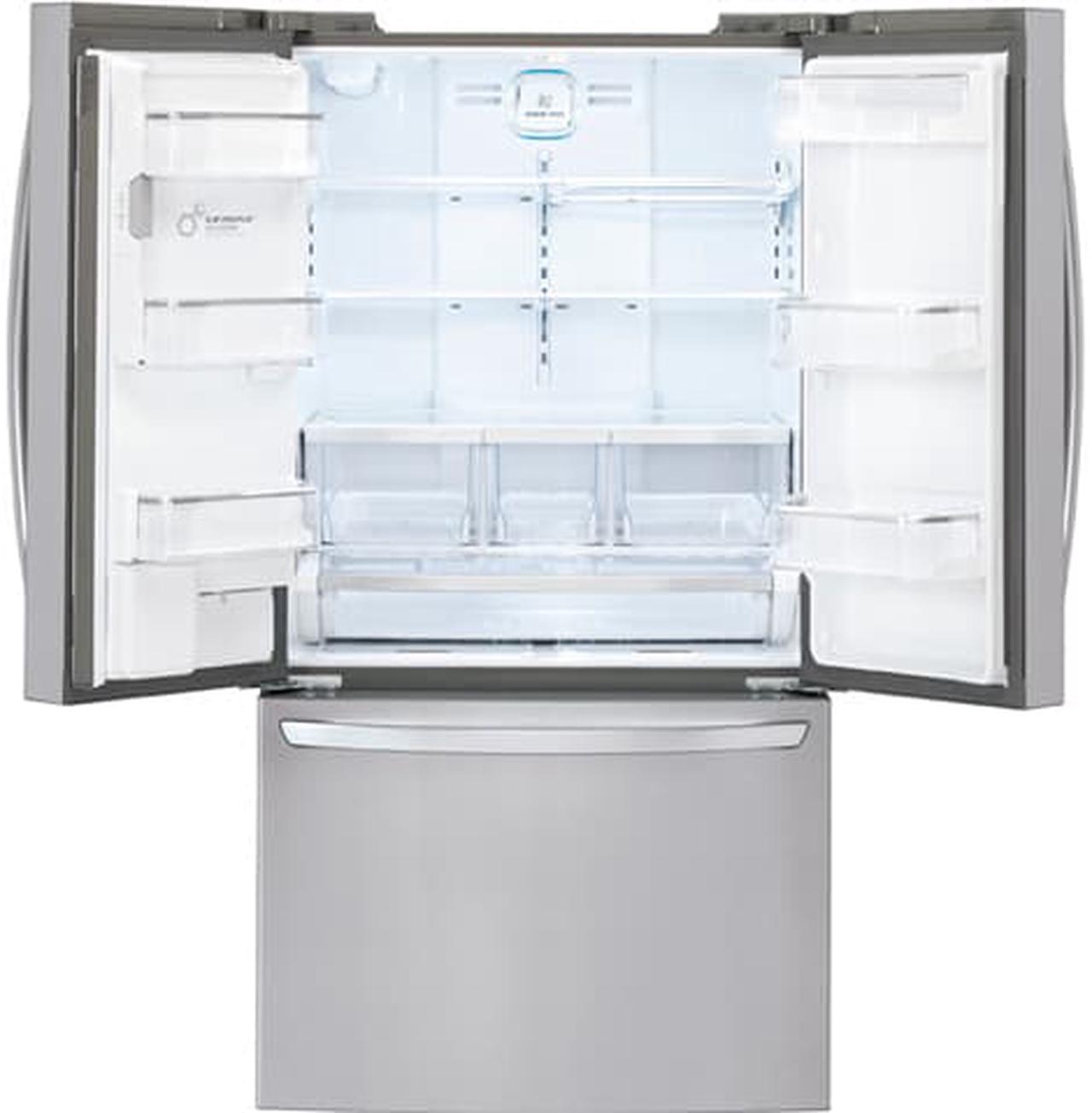 Main image of 32.5 cu. ft. French Door Refrigerator with Spill Protector Tempered Glass Shelves, 4-Compartment Crisper System, Adjustable Gallon Door Bins and External Ice/Water Dispenser