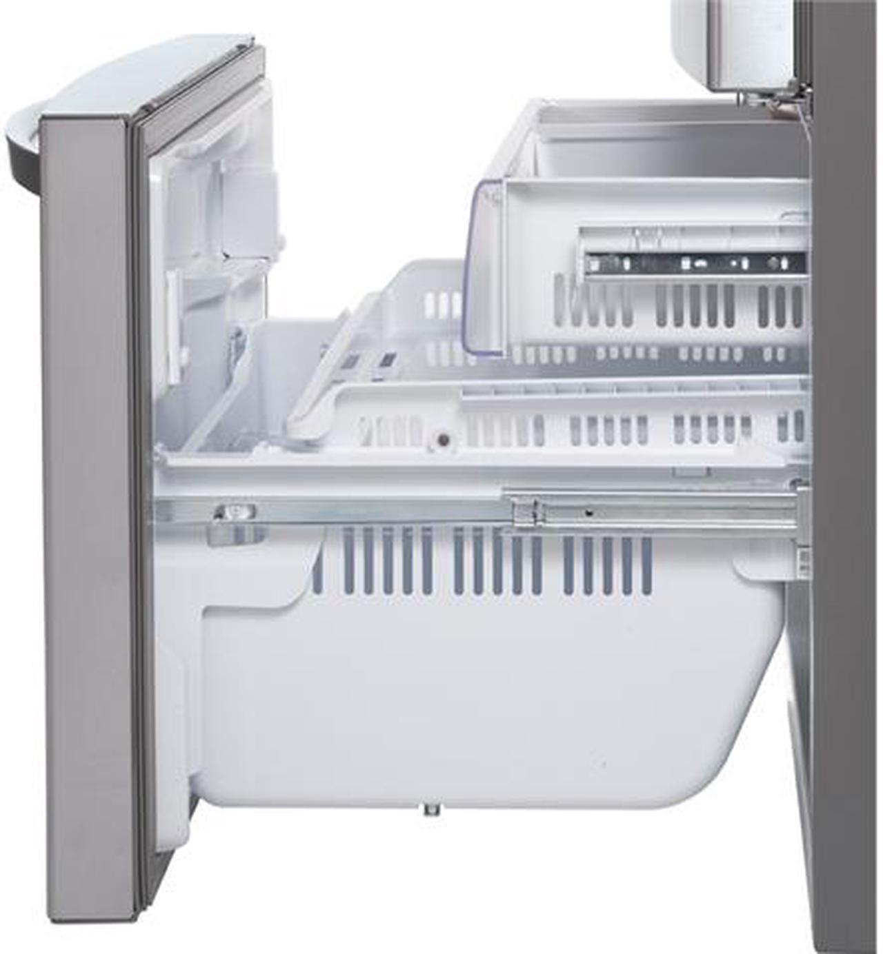 Alt view image 4 of 7 - 32.5 cu. ft. French Door Refrigerator with Spill Protector Tempered Glass Shelves, 4-Compartment Crisper System, Adjustable Gallon Door Bins and External Ice/Water Dispenser