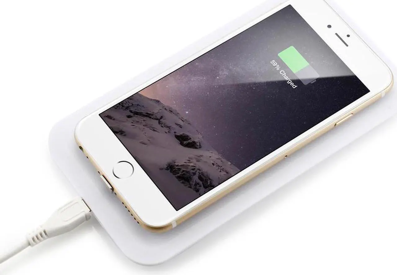 Alt view image 3 of 5 - GEARONIC TM Qi Wireless Charger Charging Pad Receiver For Samsung Galaxy S6 - White