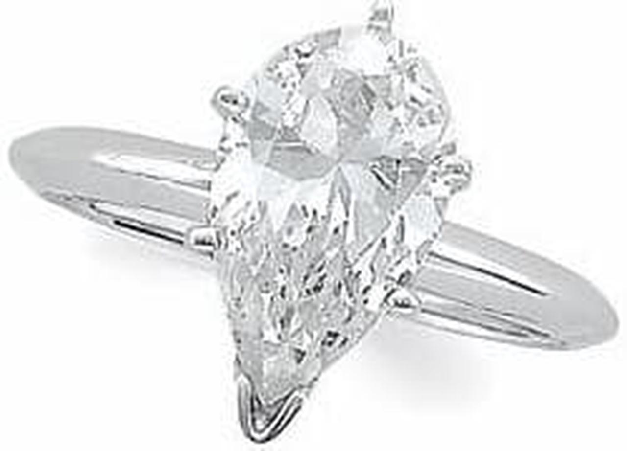 Pear Diamond Solitaire Engagement Ring 14k White Gold (1.4 Ct, k Color, SI1 Clarity) WGI Certified