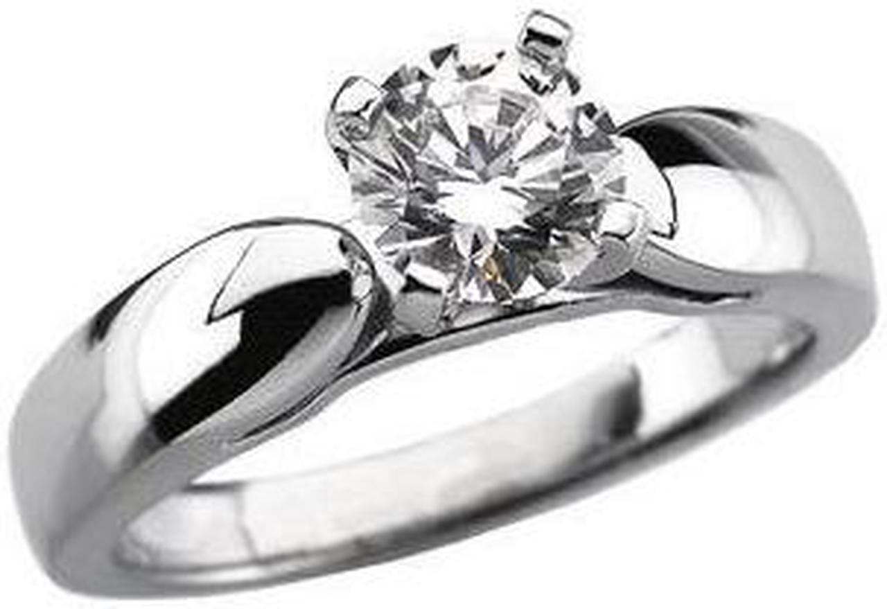 Round Diamond Solitaire Engagement Ring 14k White Gold 1.26 Ct, (I Color, I2(K.M) Clarity)