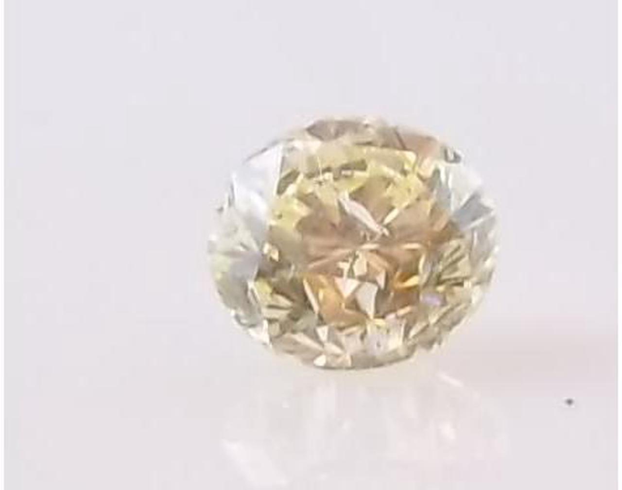 Round Cut Loose Diamond (0.79 Ct, Natural Light Canary Yellow, I1)