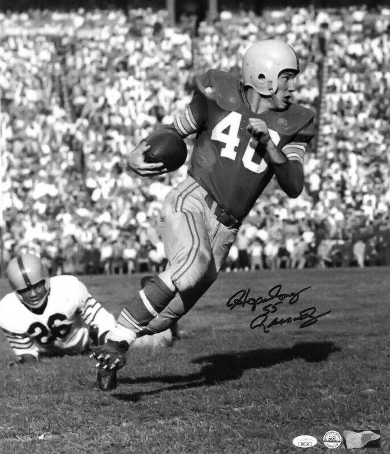 Main image of Howard "Hopalong" Cassady signed Ohio State Buckeyes NCAA B&W 16x20 Photo- JSA #II61120 (55 Heisman)