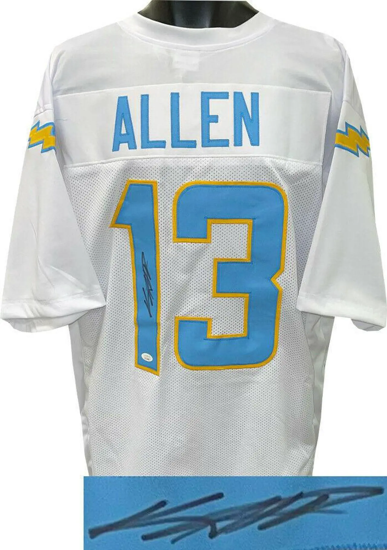 Main image of Keenan Allen signed White Custom Stitched Pro Style Football Jersey XL- JSA Witnessed