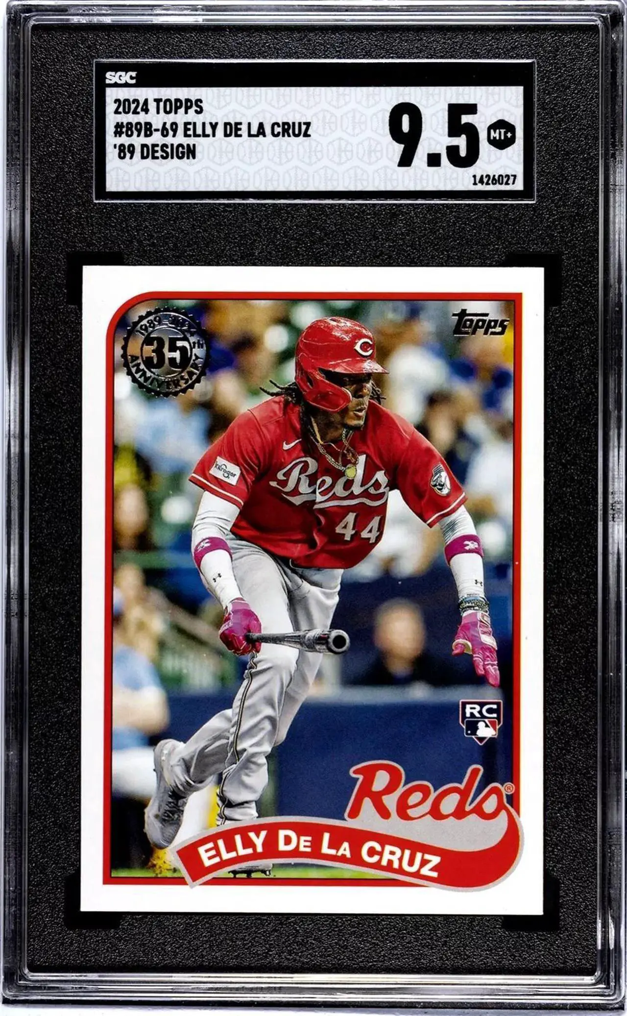 Main image of Elly De La Cruz 2024 Topps '89 Design Rookie Card (RC) #89B-69- SGC Graded 9.5 Mint+ (Cincinnati Reds)