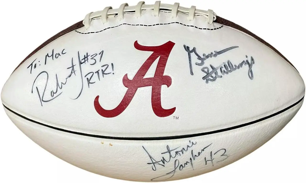 Main image of Gene Stallings signed Alabama Nike Football w/ Antonio Langham/Robert Lester Roll Tide Inc To Mac COA (3 sigs)