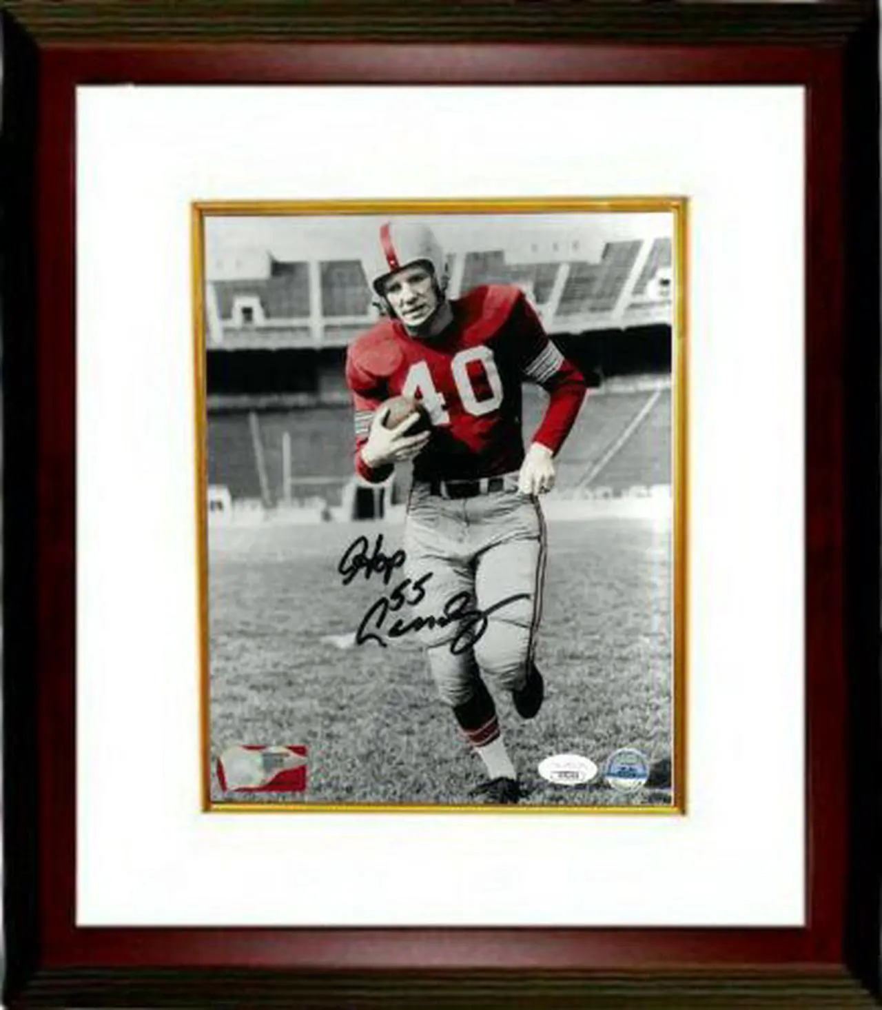 Main image of Howard "Hopalong" Cassady signed Ohio State Buckeyes Spotlight 8x10 Photo Custom Framing- JSA Hologram (55 Heisman)