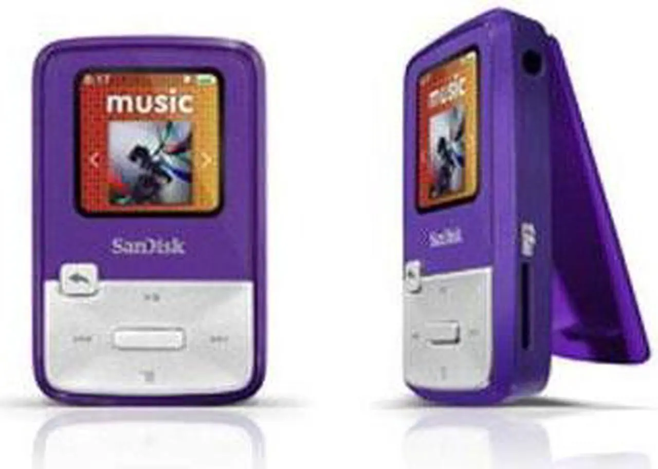 Main image of SanDisk Sansa Clip Zip 1.1" Purple 4GB MP3 Player SDMX22-004G-A57P
