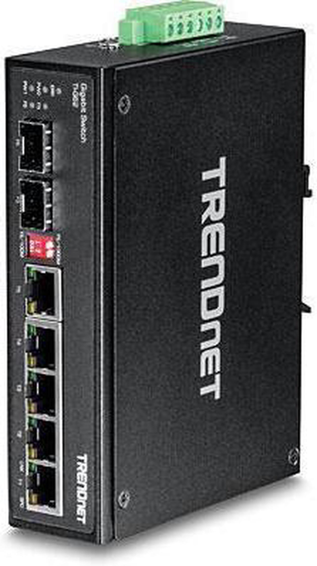 TRENDnet 6-Port Hardened Industrial Gigabit DIN-Rail Switch