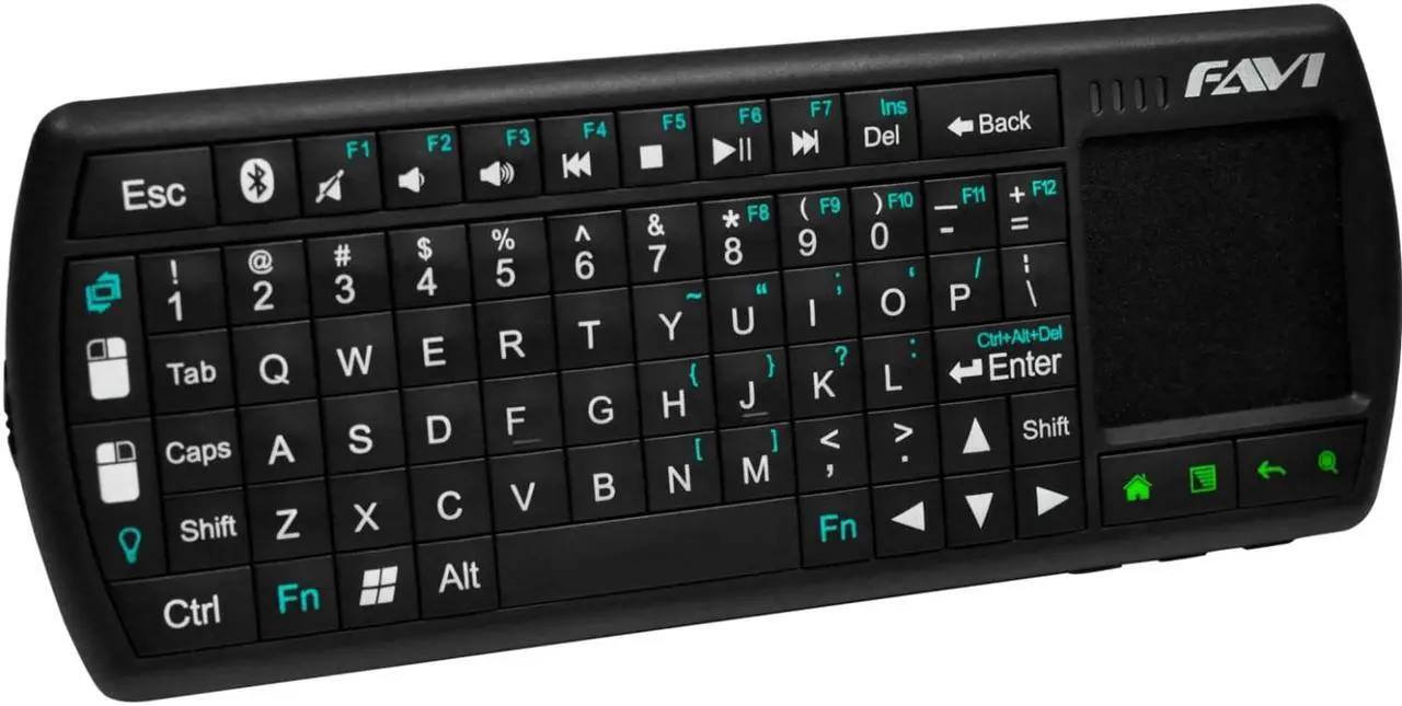 Alt view image 9 of 9 - FAVI FE02BT-BL Bluetooth Backlit Mini Keyboard with Laser Pointer