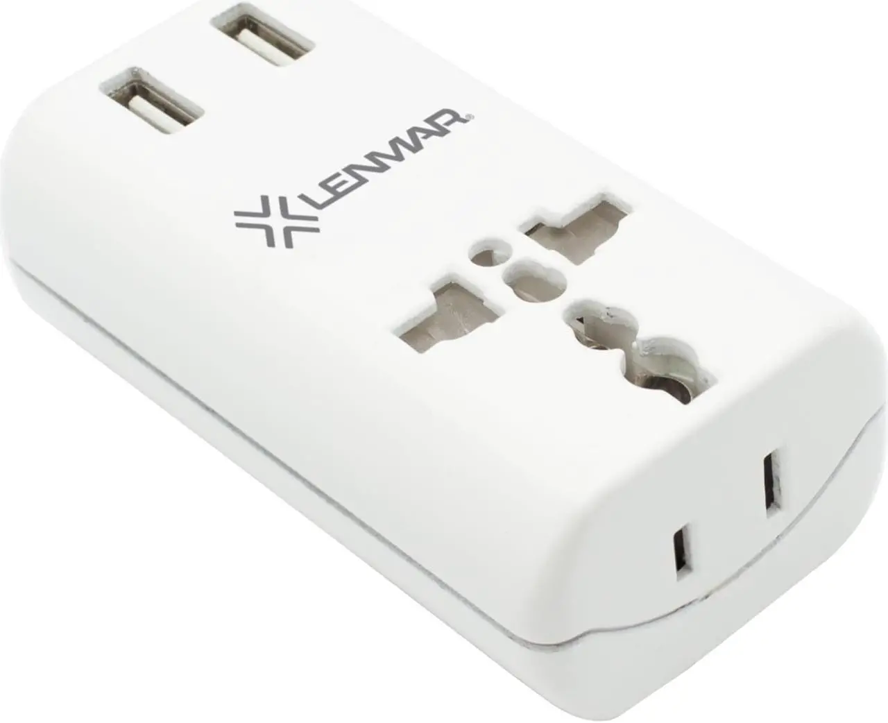 Alt view image 2 of 6 - Lenmar Ac150usbw Ultra Compact All-in-one Travel Adapter With Usb Port (white)