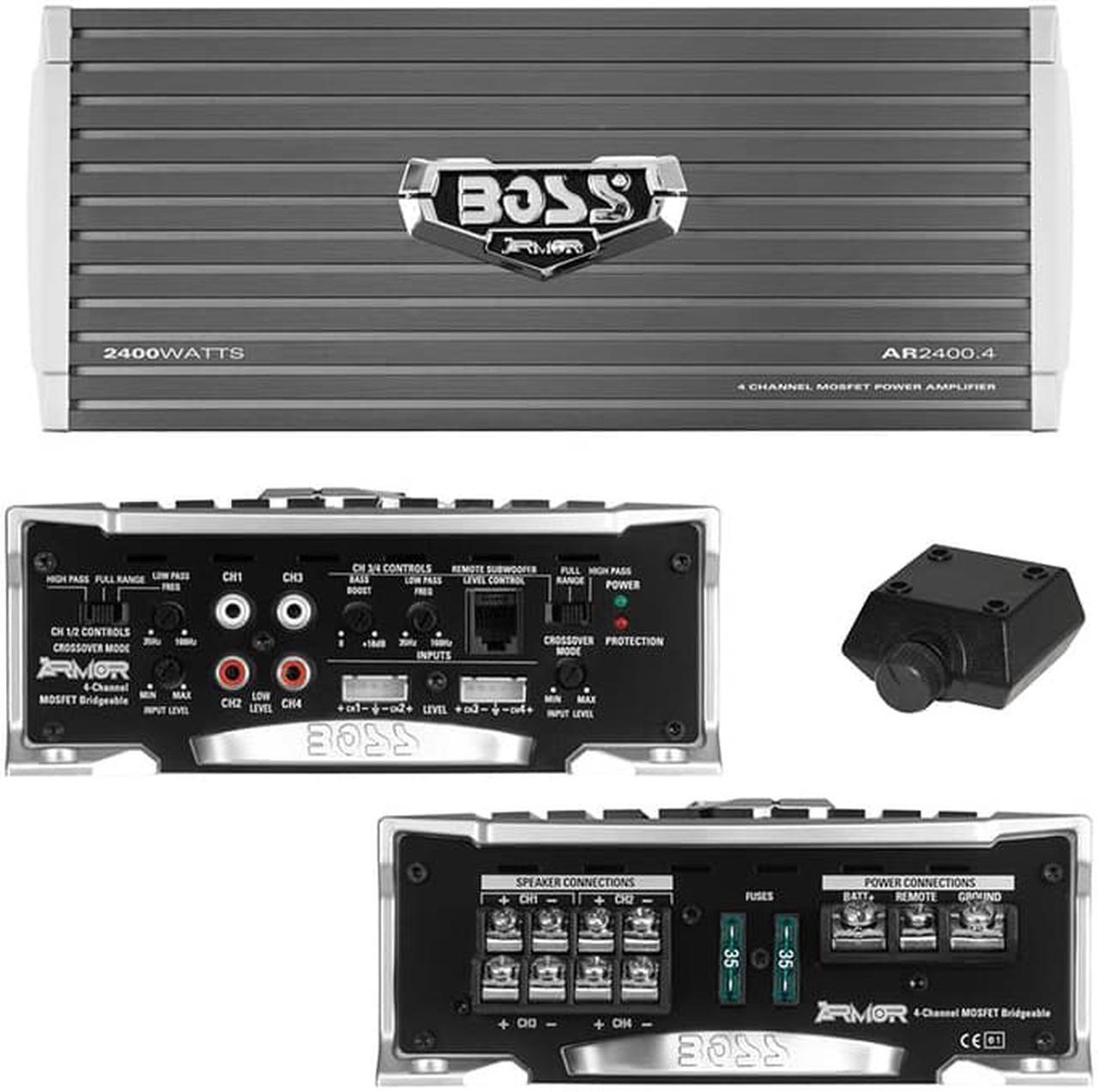 Alt view image 17 of 20 - New Boss Ar2400.4 2400 Watt 4 Channel Car Amplifier Car Audio Car Amp