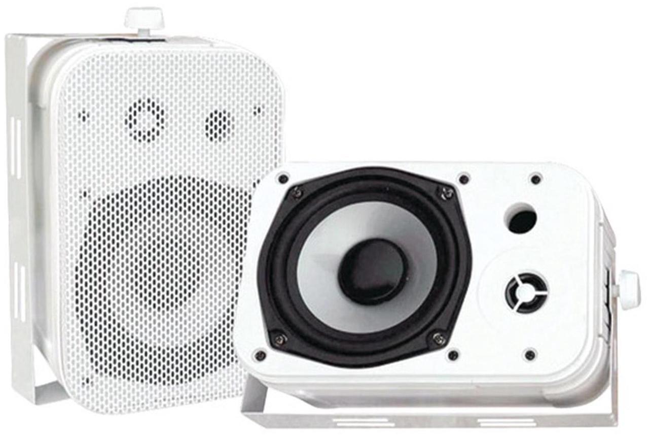 Alt view image 5 of 6 - Pyle PLMRB29W Single DIN Bluetooth Marine MP3 AM/FM Stereo Receiver with White Cover, 22" Radio Antenna, Wire, 4x 5.25" 400W Max Indoor/Outdoor Waterproof Audio Speakers (White)