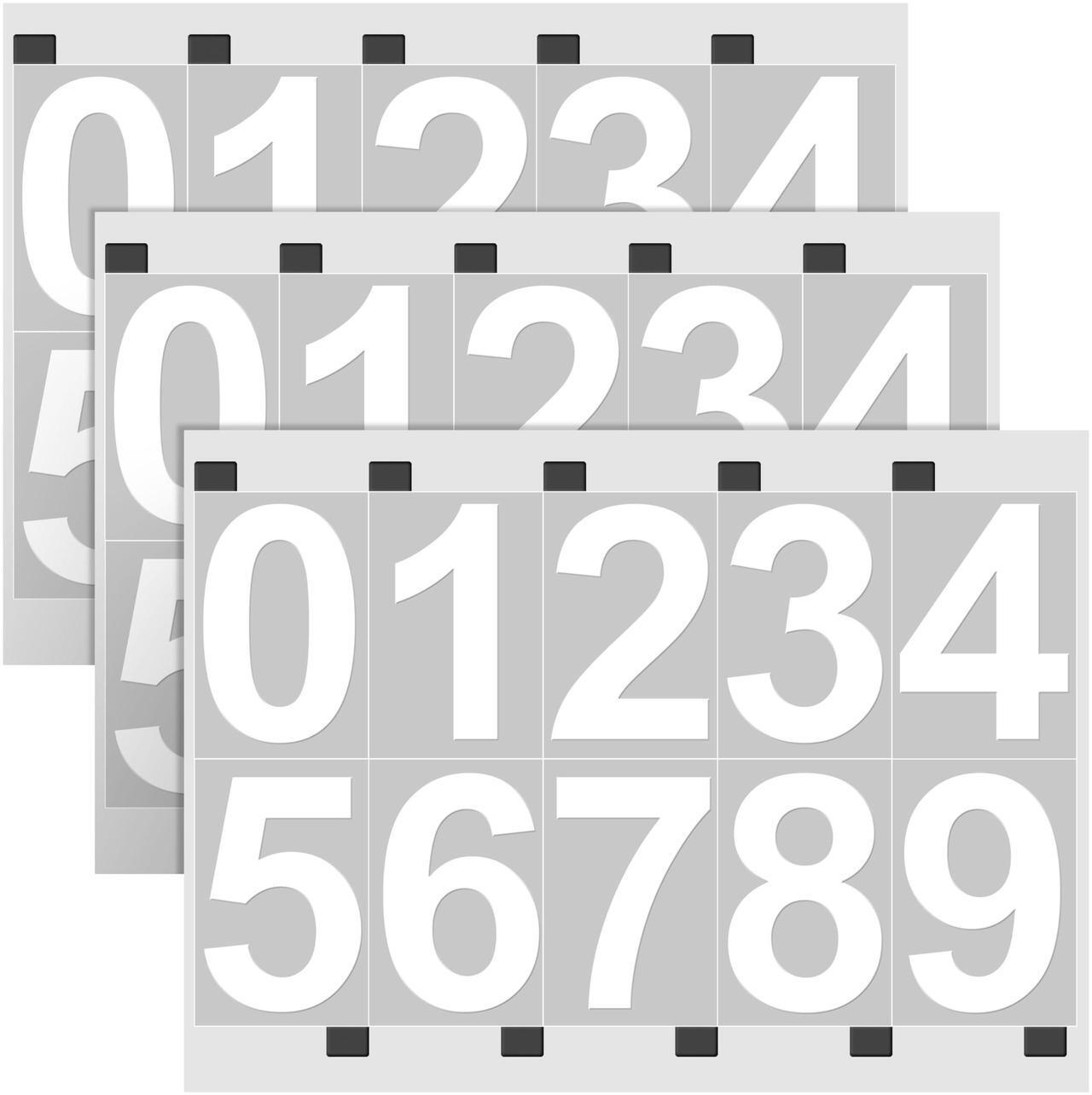 Main image of SereneLife Reflective Mailbox White Number Stickers | 3 Sets of (0-9) 1.6"x3" Inch Self-Adhesive Vinyl Numbers | Weatherproof, Easy Installation & Enhanced Reflection, Suitable for Outdoor Surfaces