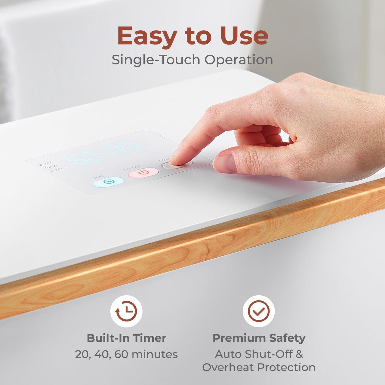 Alt view image 3 of 7 - SereneLife Luxury Rectangle Towel Warmer - Spa & Bathroom Heater with Custom Fragrance, Auto Shut-Off, Fits 2 large Towels, Blankets, Bathrobes, PJ's - Perfect Gift for Him & Her (Natural Wood)
