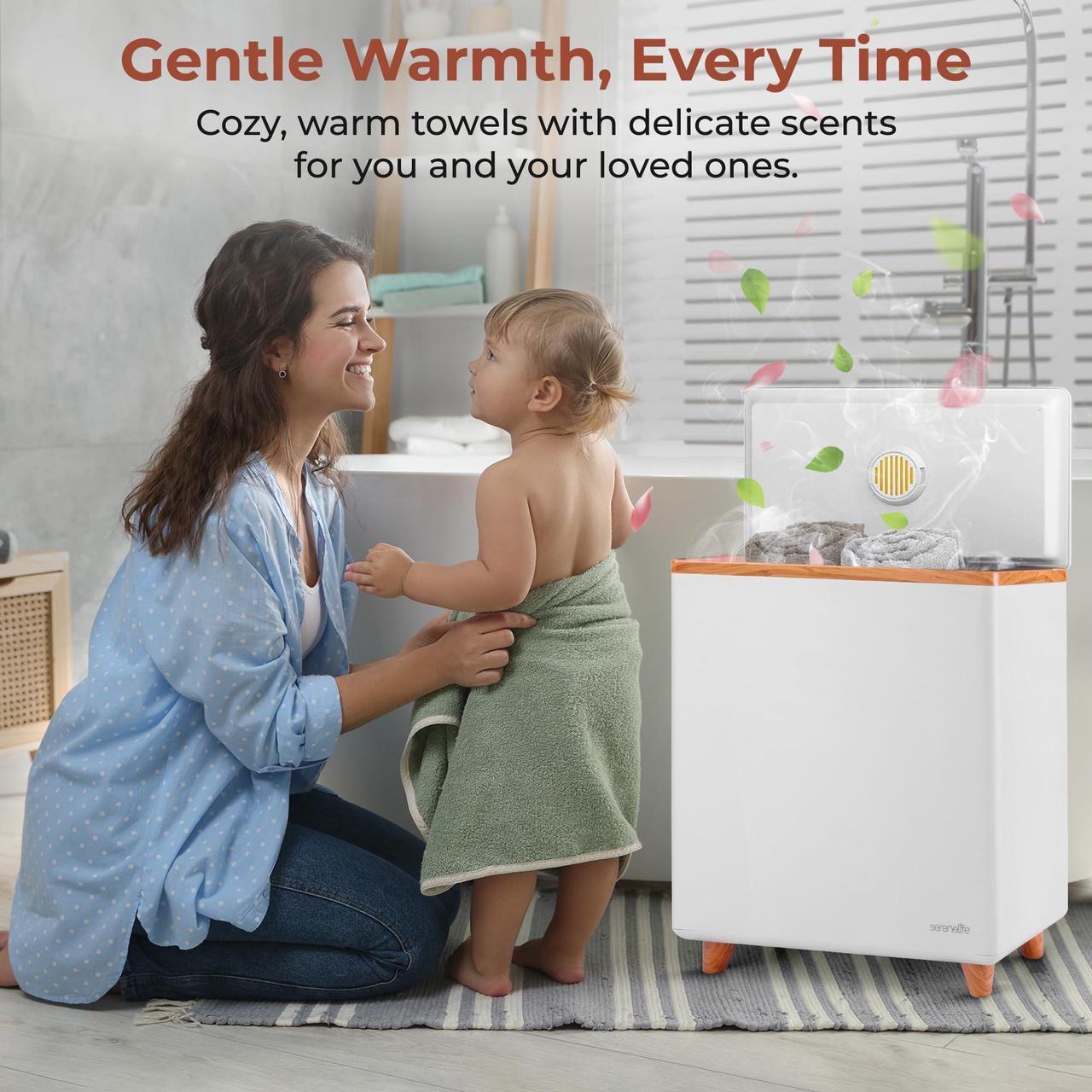 Alt view image 3 of 7 - SereneLife SLTLR660W Rectangular Bucket-Large Capacity Single Touch Towel & Blanket Warmer with Built-in WiFi Capability (Natural)