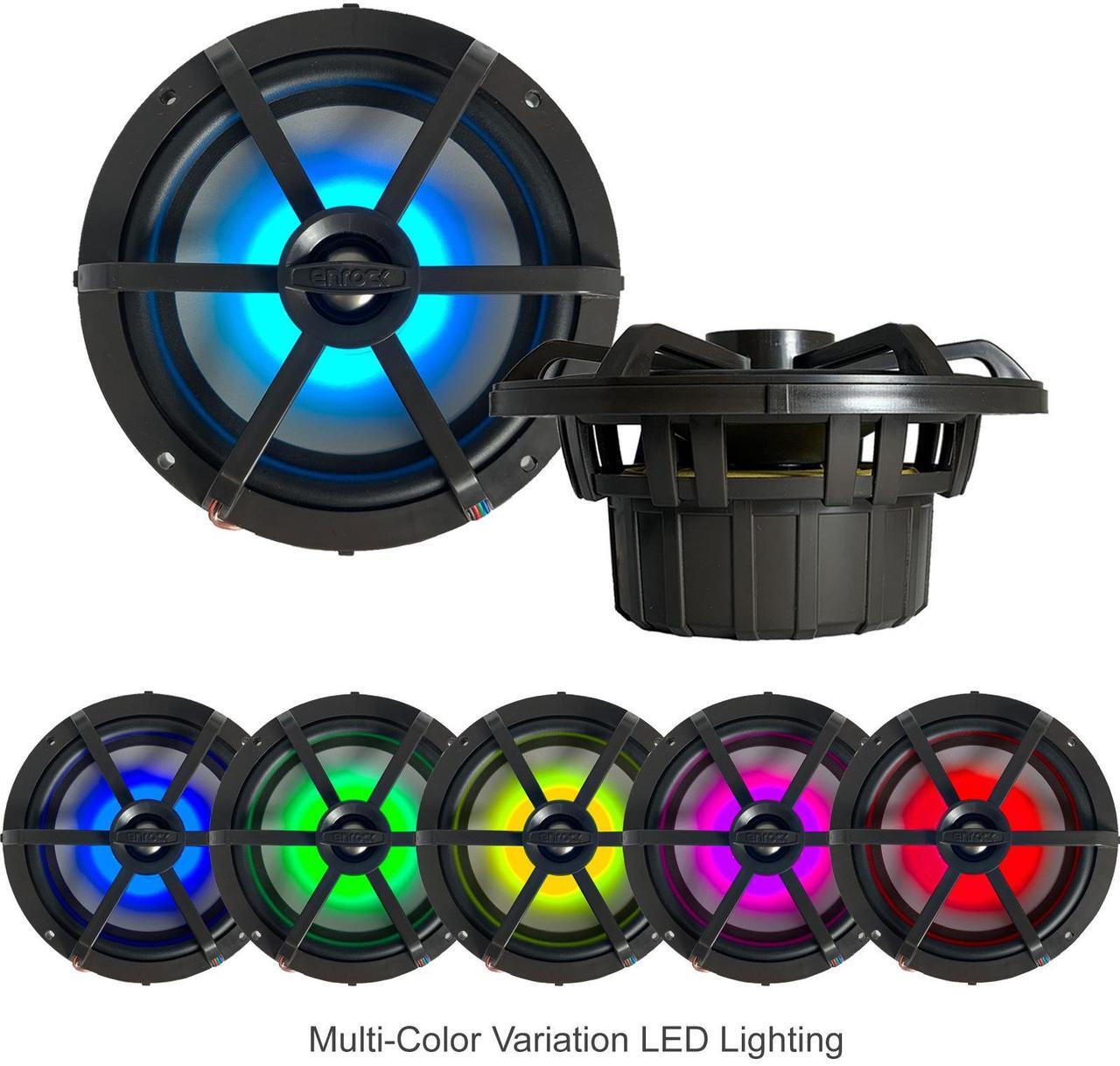 Alt view image 3 of 7 - Dual MXD13 Single DIN Bluetooth Marine MP3 AM/FM Stereo Receiver, Spa bezel, Adapter Plate, 22" Radio Antenna, Wire, 2x 6.5" 120 Watt Peak Multicolor LED Boat Audio Speakers w/Chrome Grilles (Black)