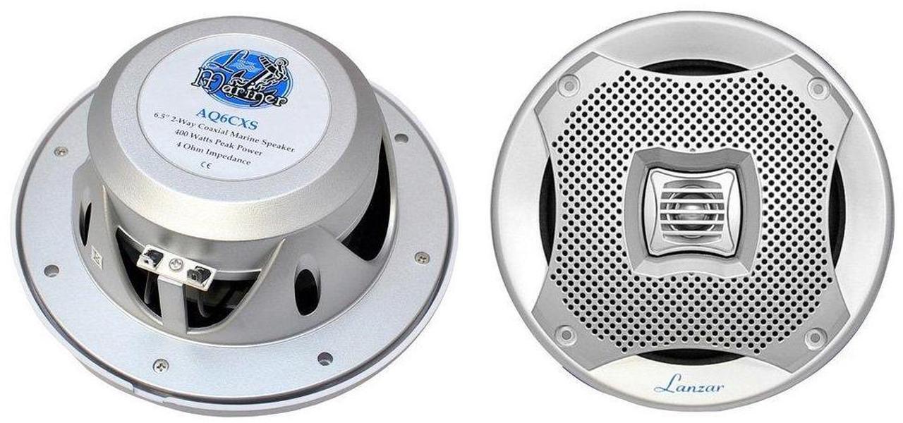 Alt view image 3 of 7 - Dual MXD13 Single DIN Bluetooth Marine MP3 AM/FM Stereo Receiver, Spa bezel, Adapter Plate, 22" Radio Antenna, Wire, 4x 6.5" 400W Max 2-Way Water Resistant Audio Speakers (Silver)