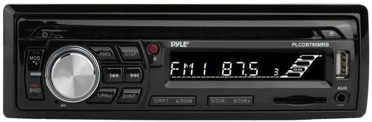 Alt view image 2 of 7 - Pyle PLCDBT95 Single-DIN Bluetooth Marine AUX/USB CD Player/MP3 AM/FM In-Dash Stereo Receiver W/Install Kit + Adapter Plate, 4x 6.5" 250W Max Power RGB LED Speakers, 4 Channel Amplifier W/Kit, Antenna