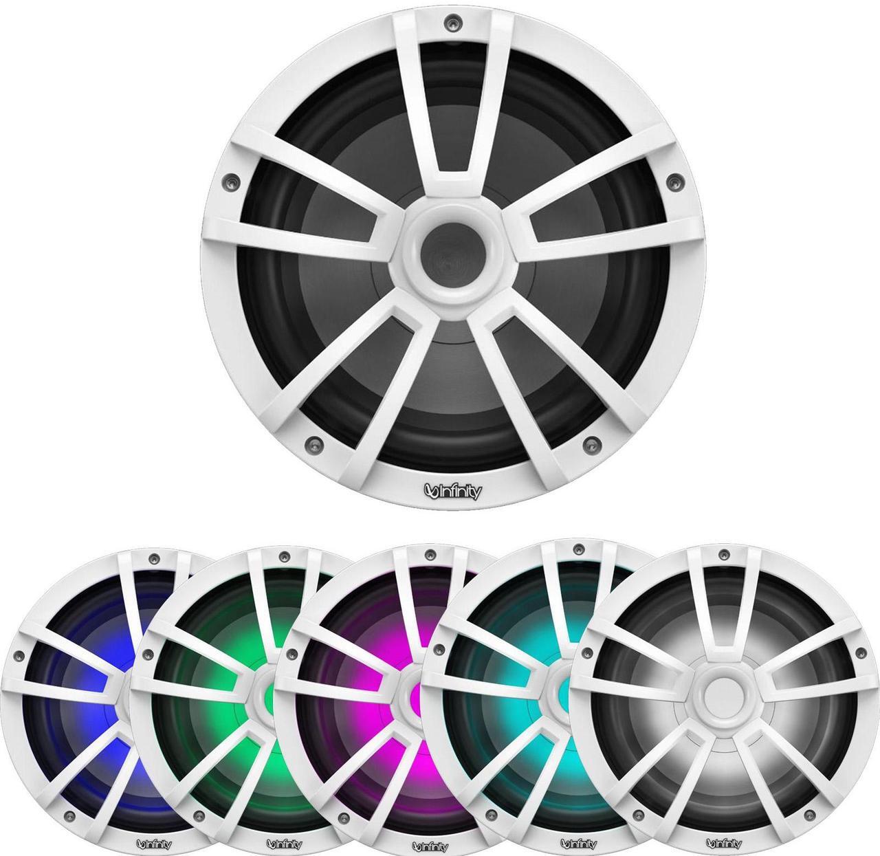 Alt view image 4 of 7 - JVC KD-T92MBS Single-DIN Marine Bluetooth USB/AUX CD Player AM/FM Stereo Receiver W/White Cover, 4x 6.5" 225W Max Power 2-Way Boat Speakers W/50 Feet Wire, 10" Multi-Element RGB LED Subwoofer, Antenna