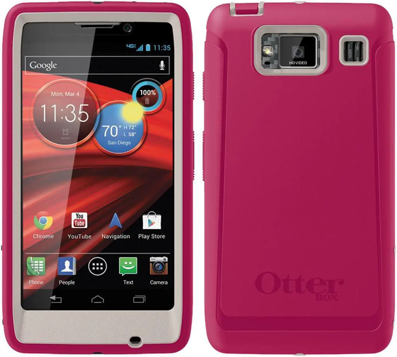 Alt view image 3 of 4 - OtterBox Defender Case for Motorola Droid RAZR Maxx HD (Blushed Pink)