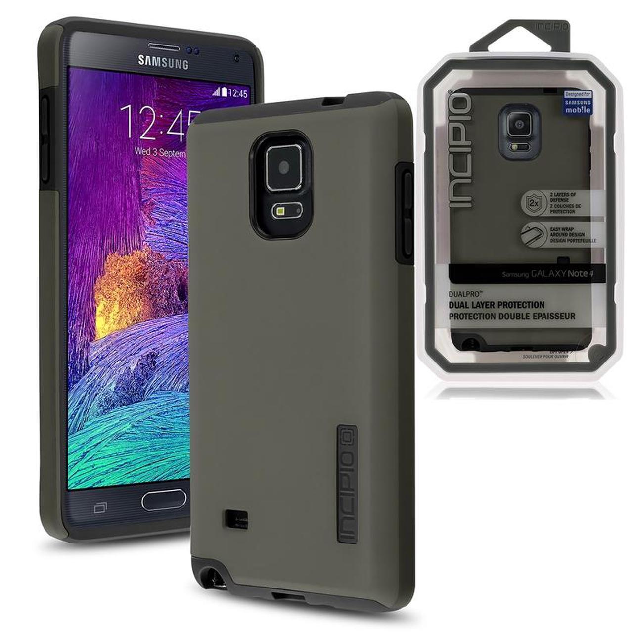 Alt view image 2 of 8 - Samsung Galaxy Note 4 Thunder Gray Incipio DualPro Case SA-579-GRY