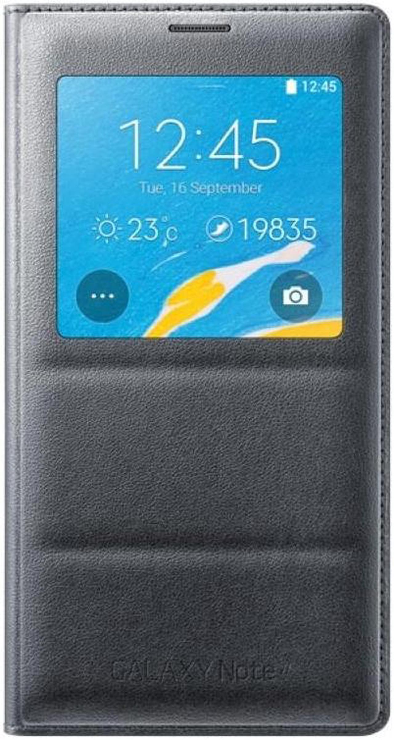 Main image of SAMSUNG Charcoal Black Plain Galaxy Note 4 S-View Flip Cover EF-CN910BCESTA