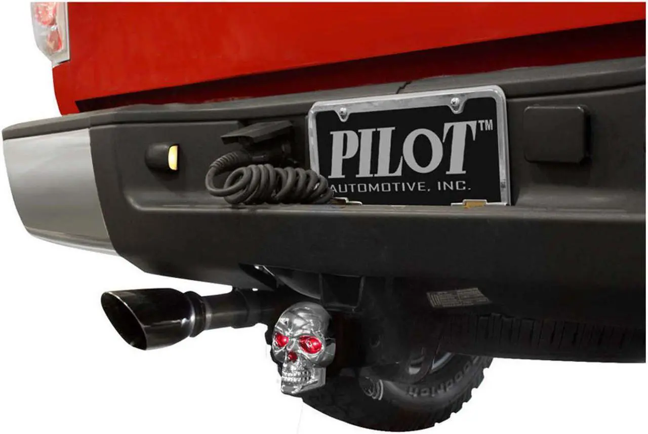 Alt view image 2 of 7 - Bully Skull LED Brake Light Tow Hitch Cover Fits 1.25 and 2 inches