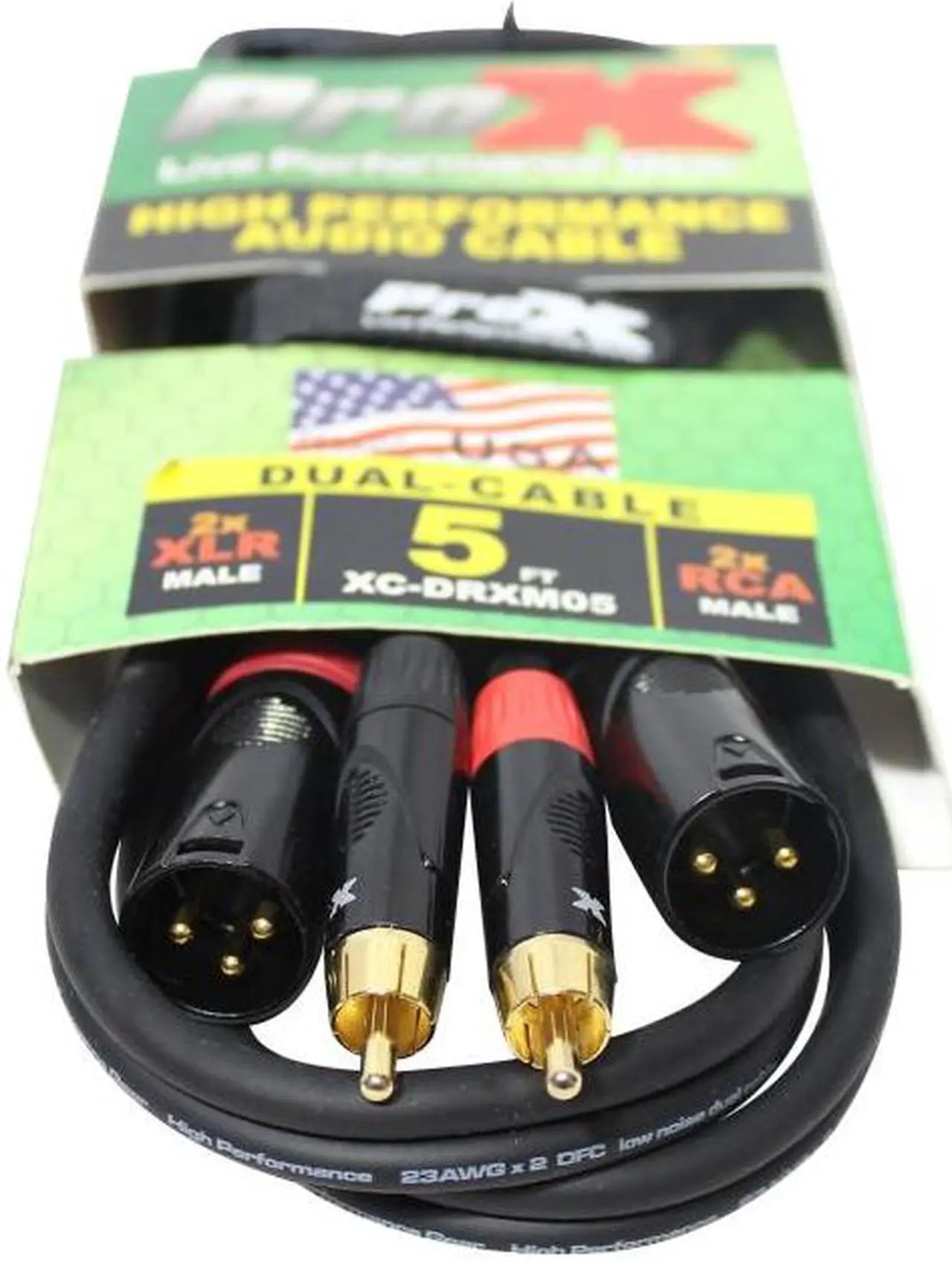 Alt view image 2 of 6 - ProX XC-DRXM05 5' Dual RCA-M to Dual XLR3-M Unbalanced Audio Cable