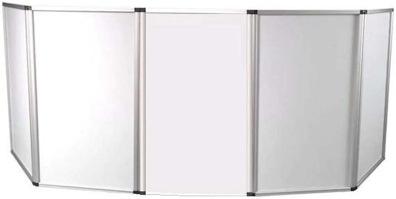 Alt view image 2 of 2 - JMAZ Event Facade Booth Adjustable Size Lightweight Aluminum Frame Dj Booth, 4 Detachable Sections, Washable Scrim with Heavy Duty Carrying Bag and Screw Driver, White