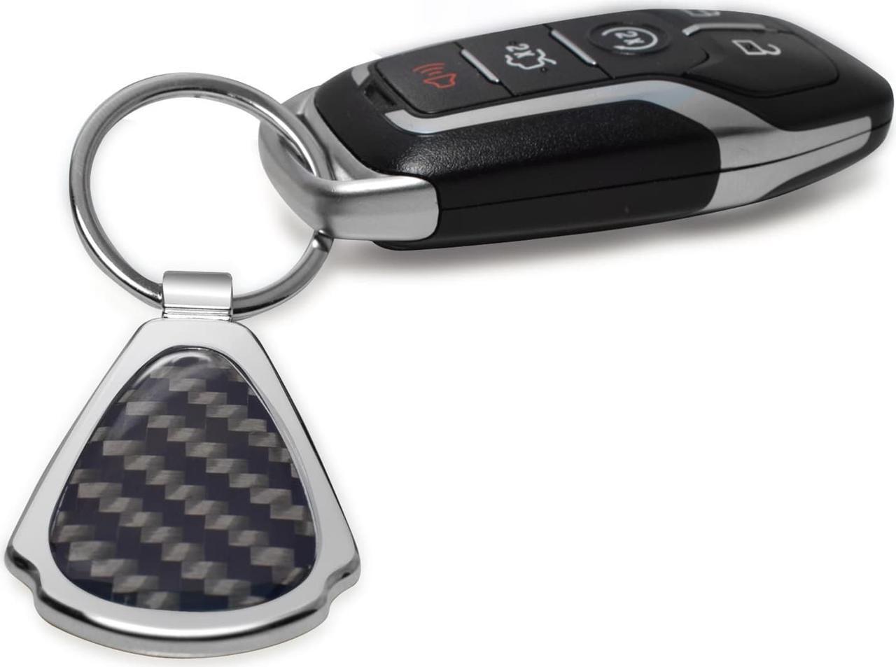 Alt view image 4 of 6 - Honda Ridgeline Real Black Carbon Fiber Chrome Metal Teardrop Key Chain