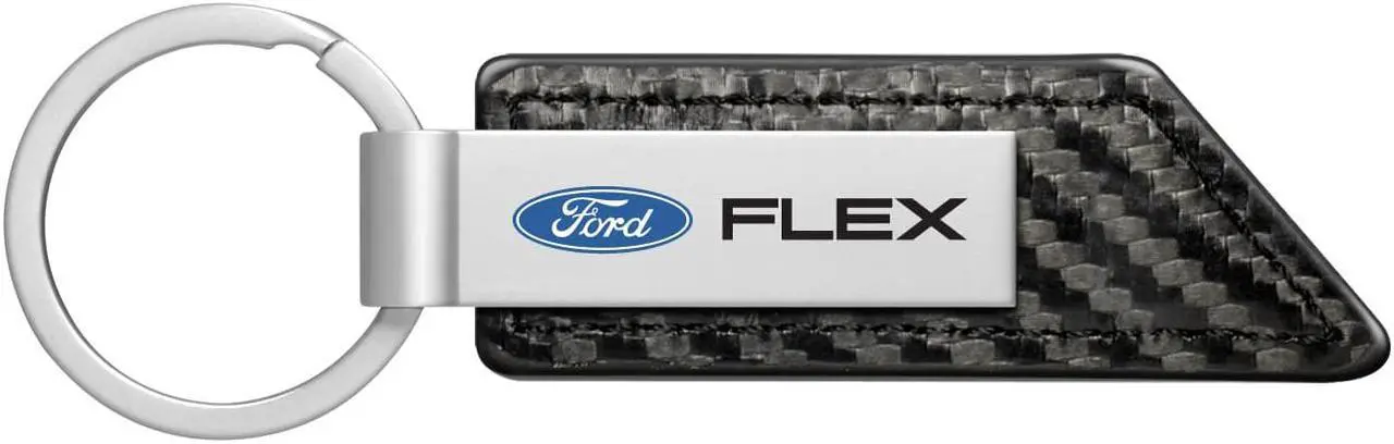 Main image of Ford Flex Carbon Fiber Texture Black PU Leather Strap Key Chain