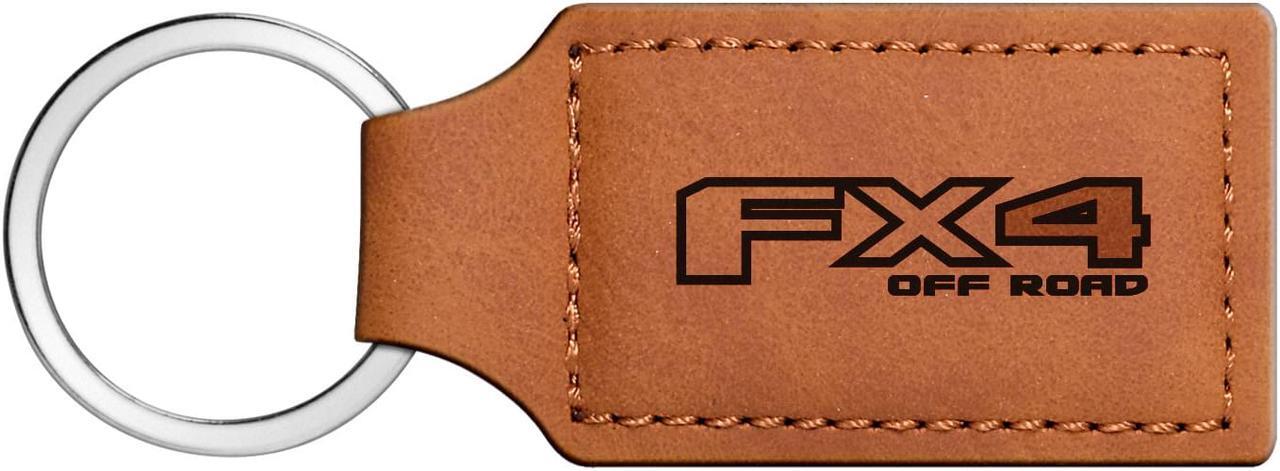 Main image of Ford F150 FX4 Off Road Rectangular Brown Leather Key Chain