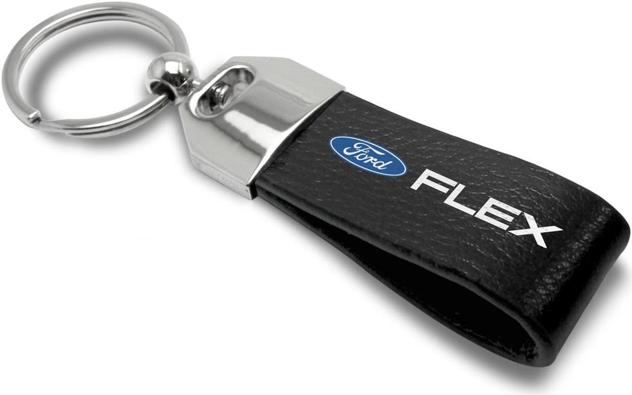 Alt view image 3 of 5 - iPick Image - Large Genuine Black Leather Loop Strap Key Chain - Ford Flex