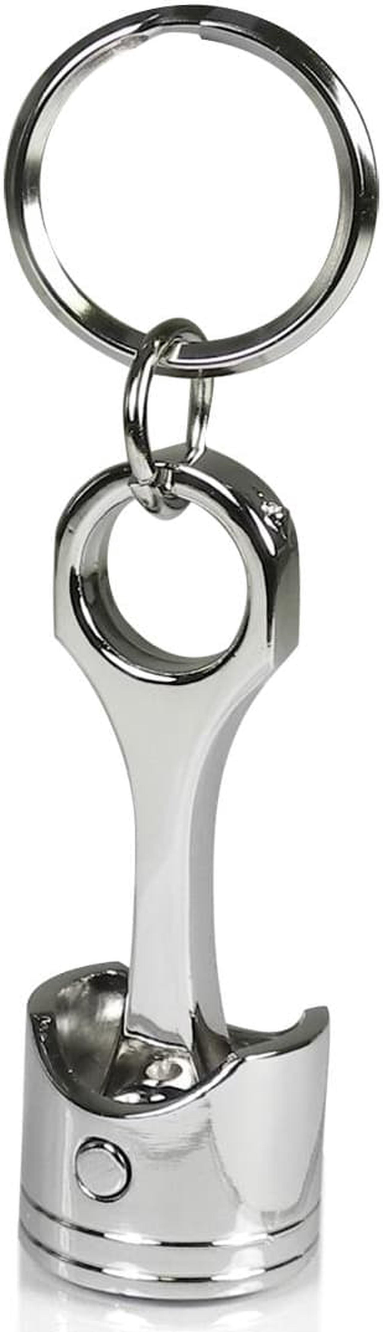 Alt view image 2 of 5 - Ford RS Chrome Finish Engine Piston and Rod Metal Key Chain Keychain