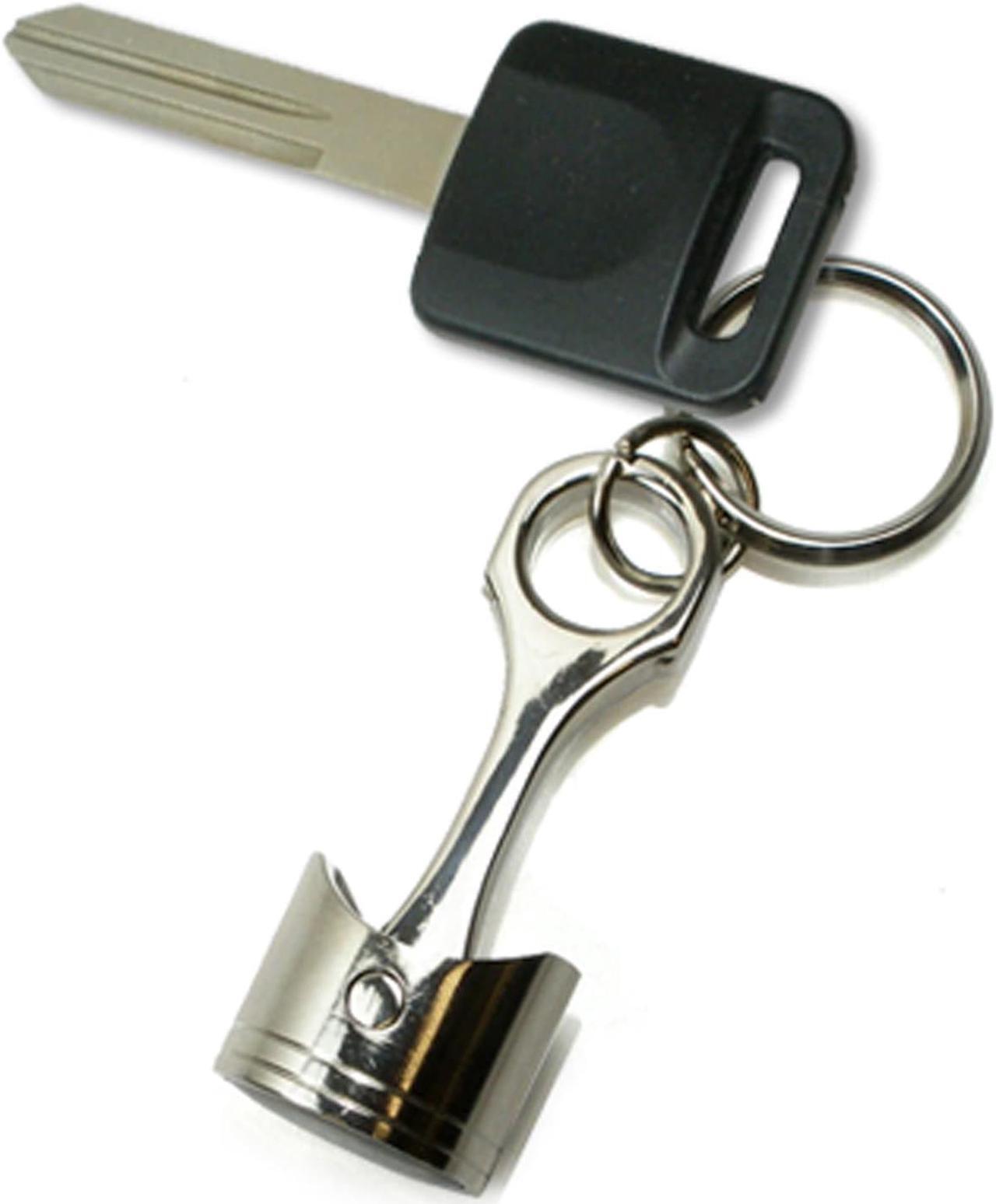 Alt view image 4 of 5 - Ford RS Chrome Finish Engine Piston and Rod Metal Key Chain Keychain