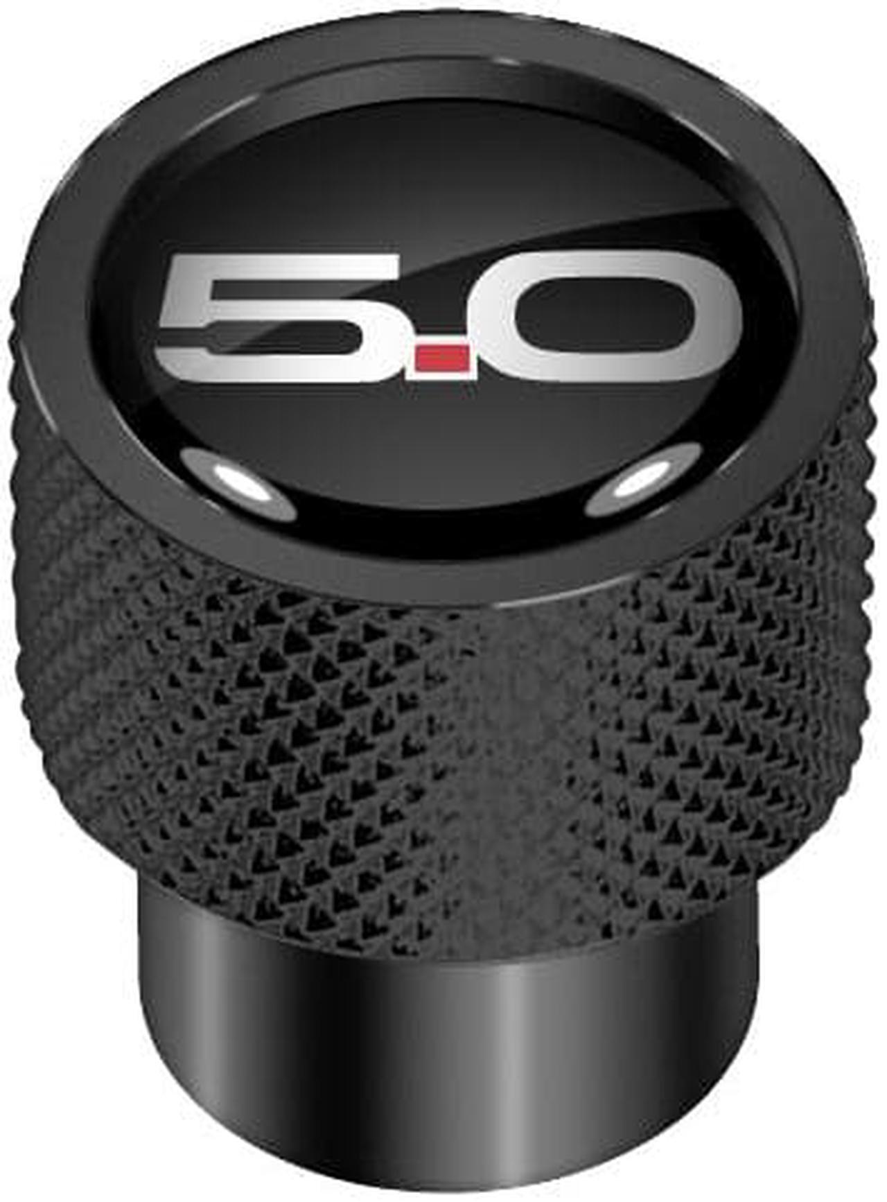 Alt view image 2 of 5 - Ford Mustang GT 5.0 in Black on Black Aluminum Tire Valve Stem Caps