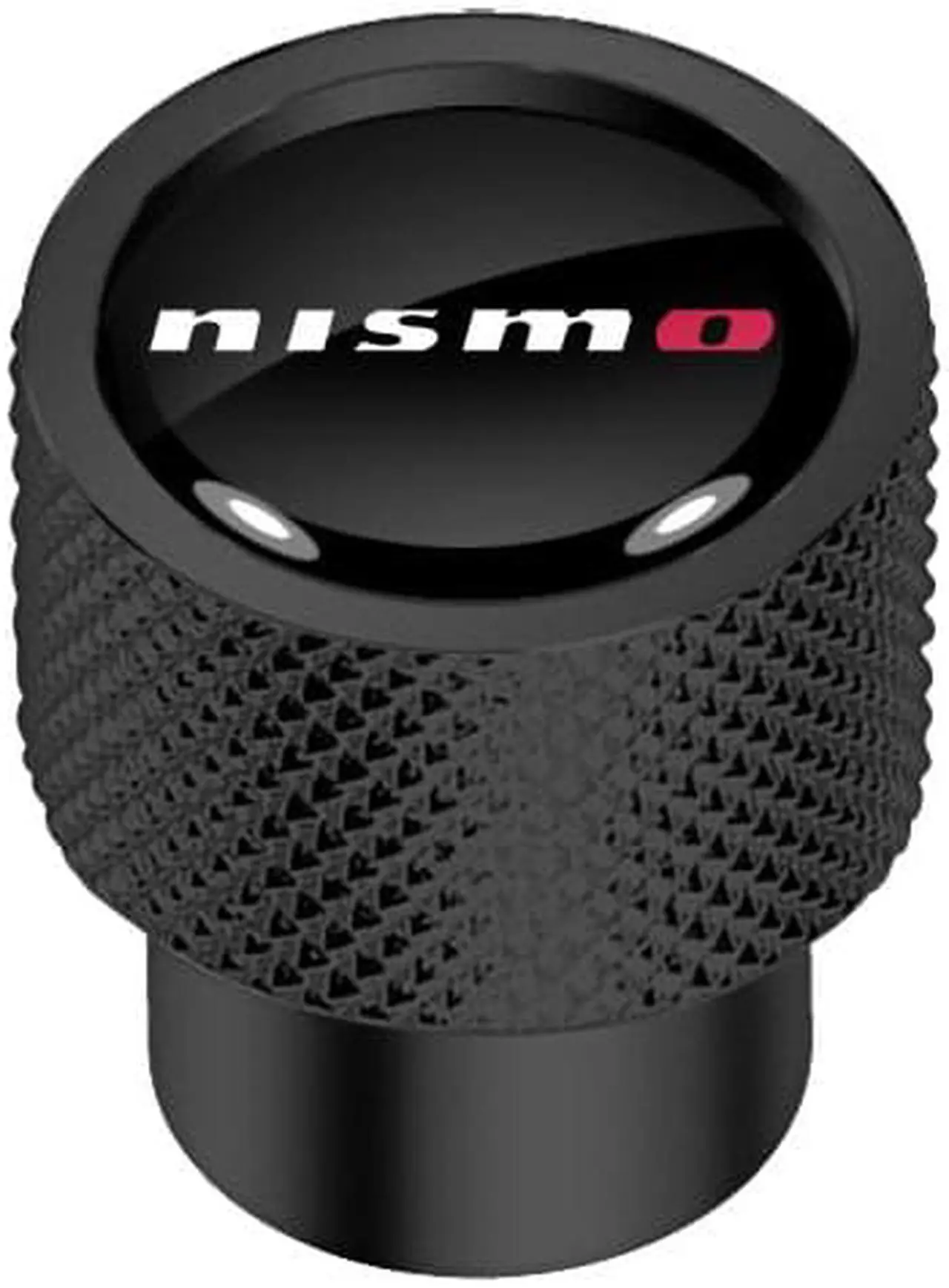 Main image of Nissan NISMO in Black on Black Aluminum Tire Valve Stem Caps
