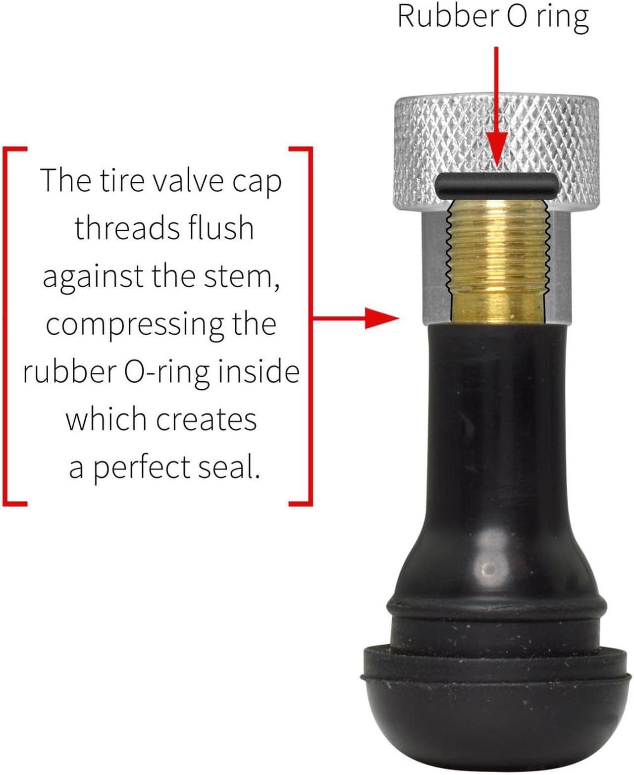 Alt view image 3 of 4 - HEMI Logo in Black on Red Aluminum Tire Valve Stem Caps for Dodge Jeep RAM
