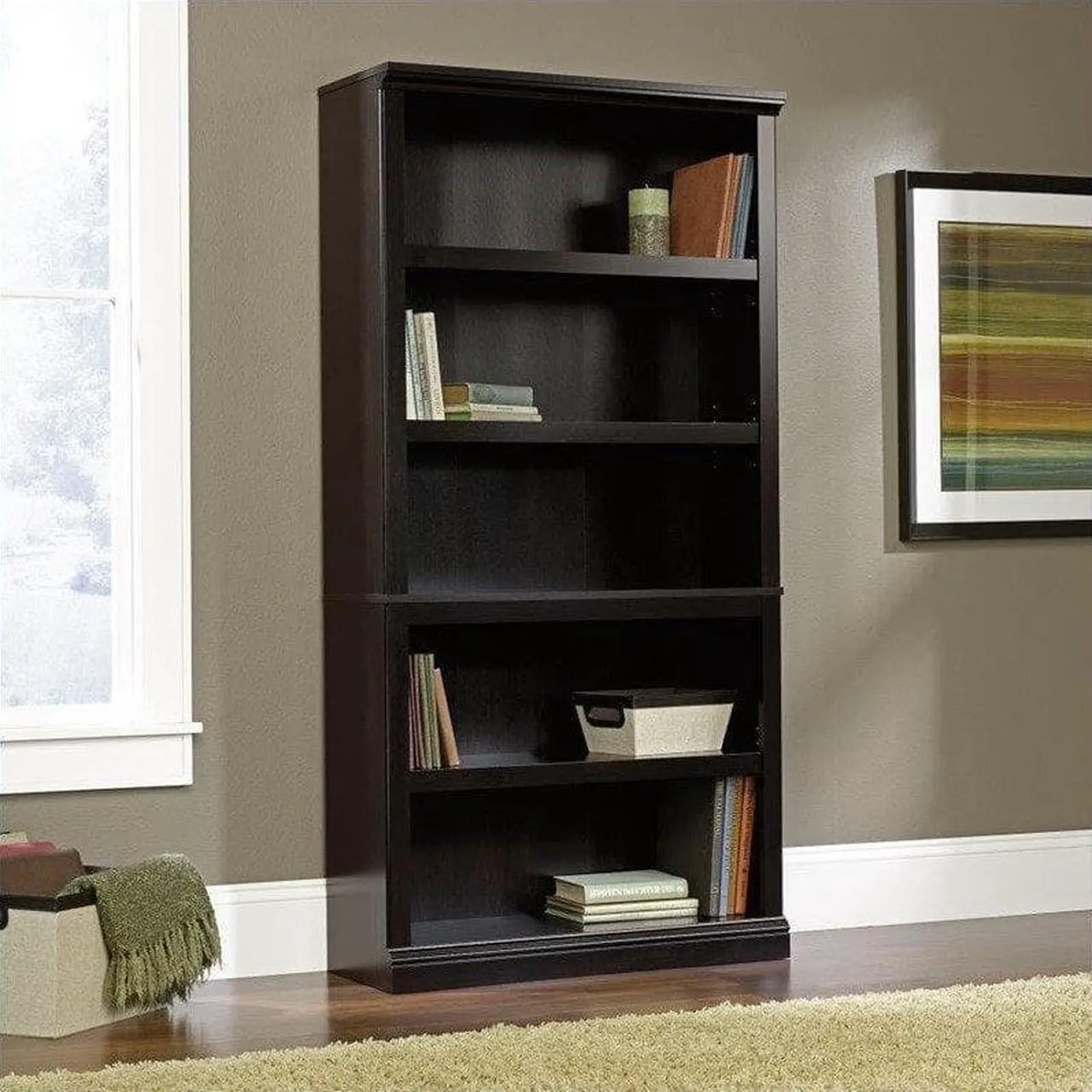 Main image of Sauder Select 5 Shelf Bookcase in Estate Black