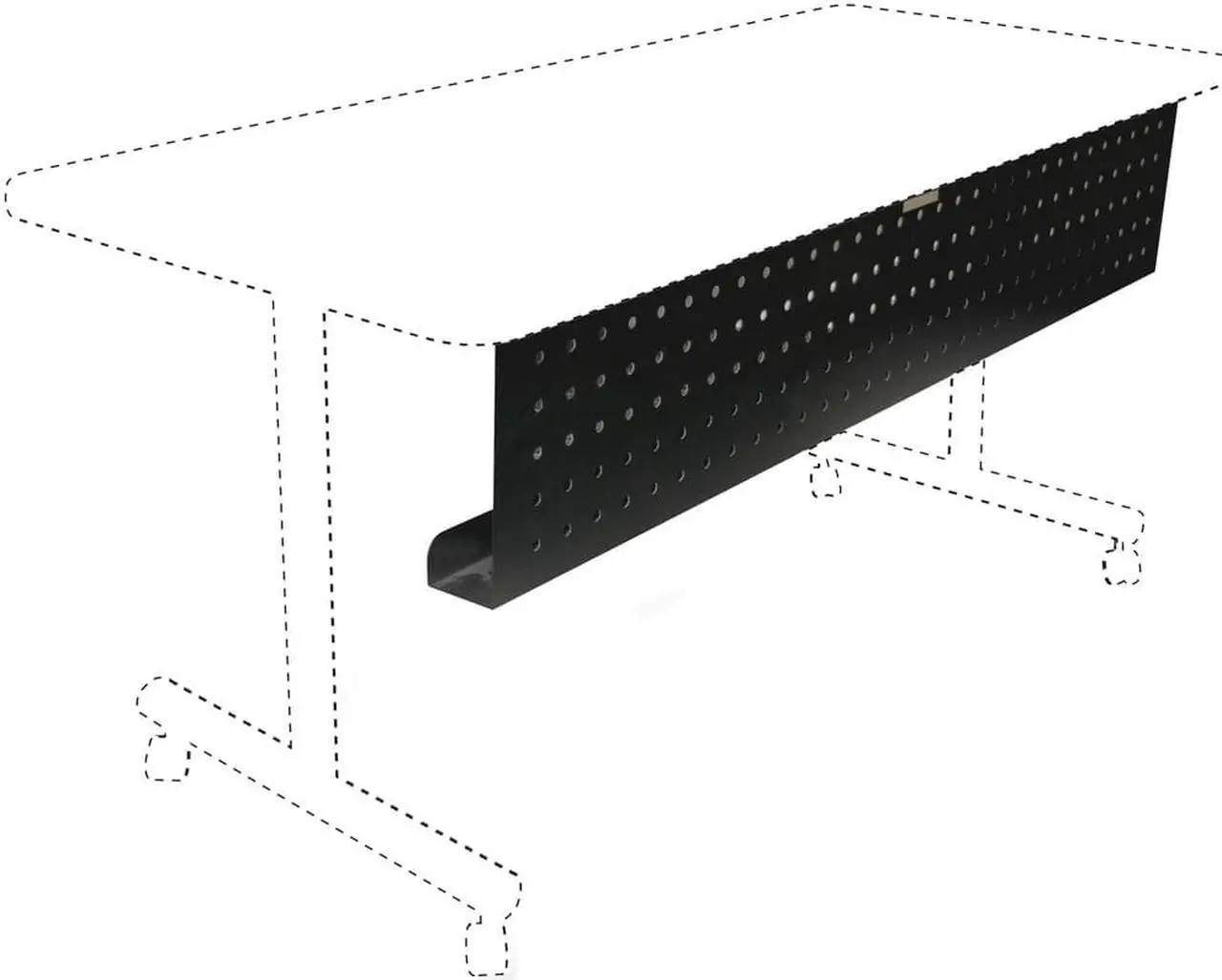 Alt view image 7 of 10 - Lorell 60684 Rectangular Training Table Modesty Panel 42" Width x 3" Depth x 10" Height - Steel - Black