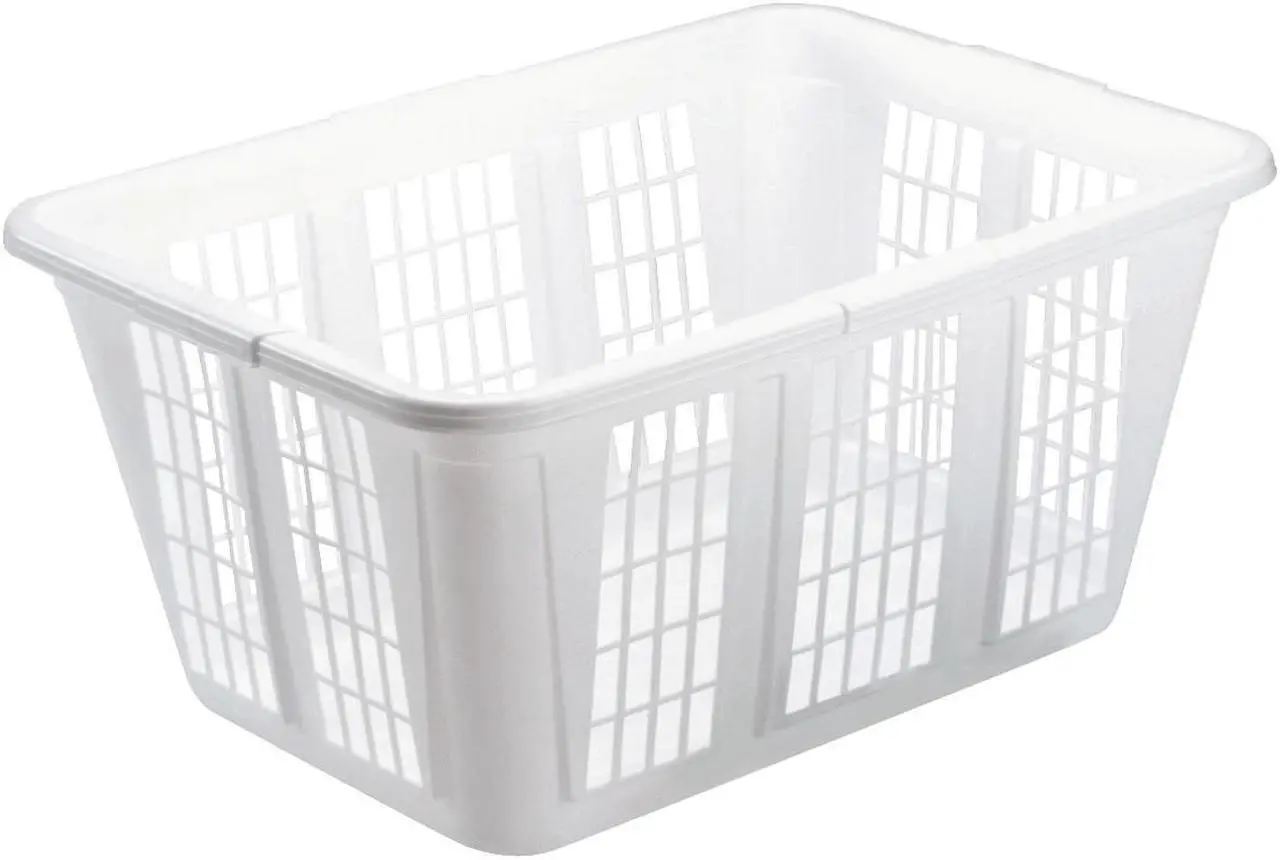 Alt view image 3 of 9 - Rubbermaid Laundry Basket 10 7/8w x 22 1/2d x 16 1/2h Plastic White 8/Carton