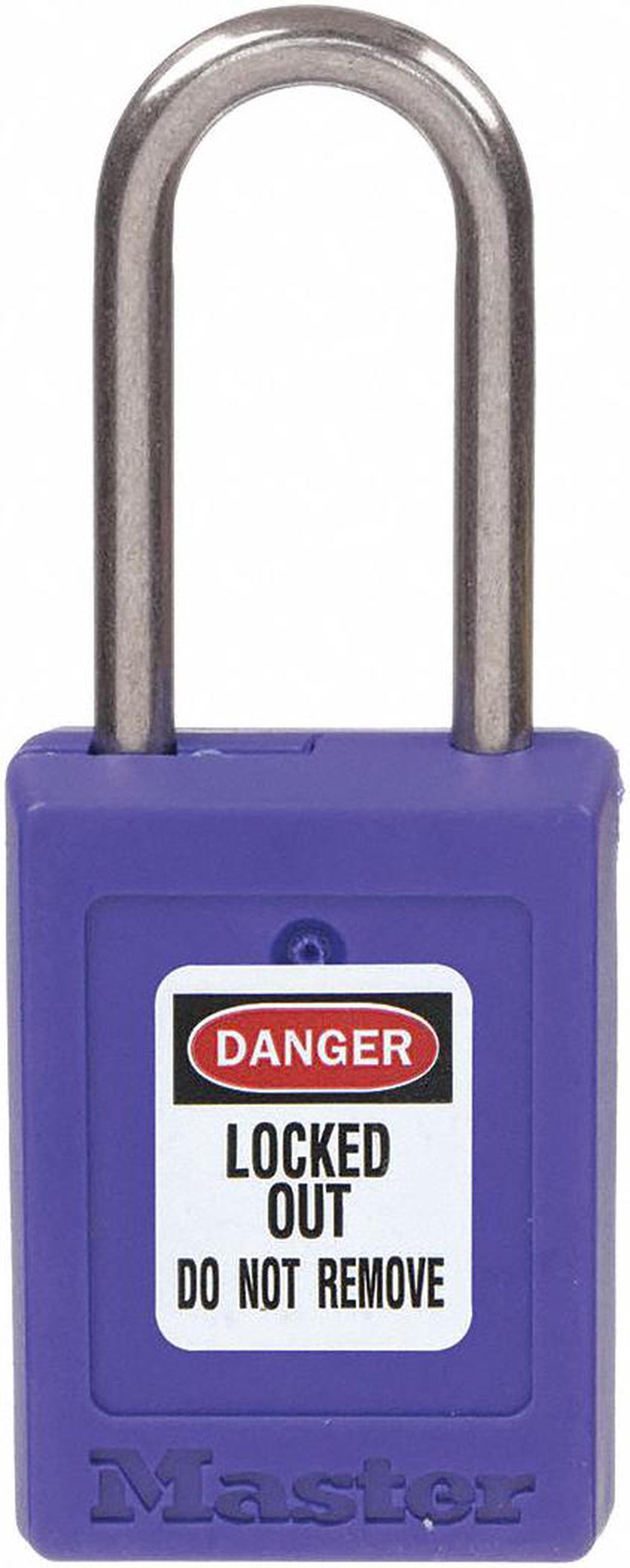 Alt view image 4 of 4 - Lockout Padlock, Keyed Different, Blue, 3/16In. Dia.