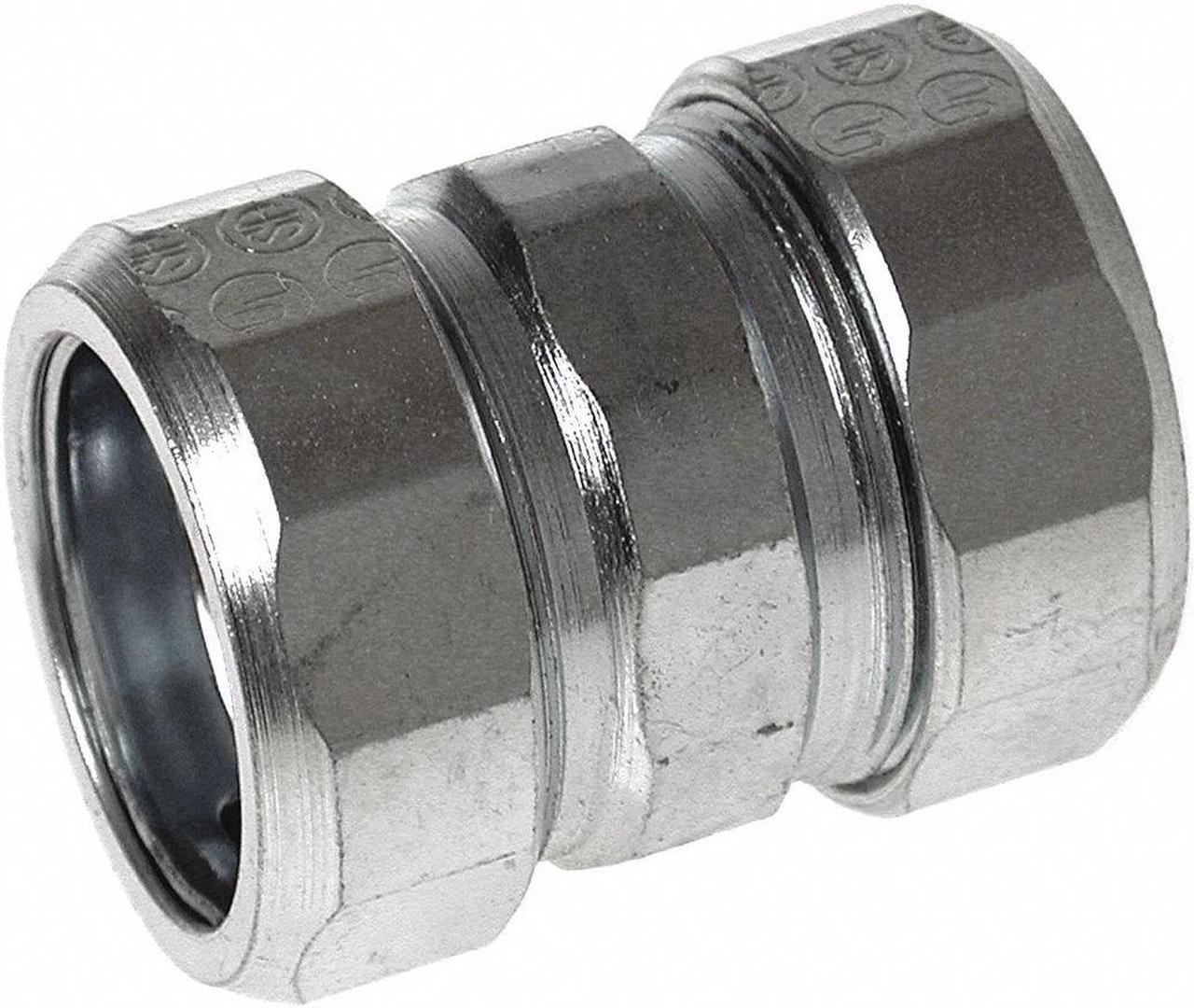 Alt view image 2 of 2 - RACO 1824 IMC Coupling, 1 in, Compression, Steel, Zinc Plated, Gray