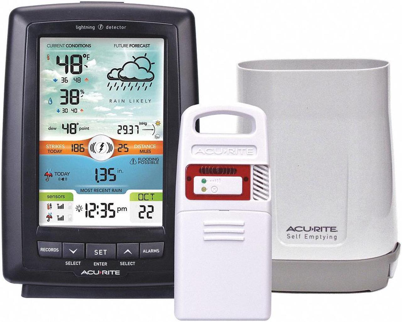 Alt view image 5 of 10 - AcuRite Weather Station And Lightning Detector Digital Weather Station