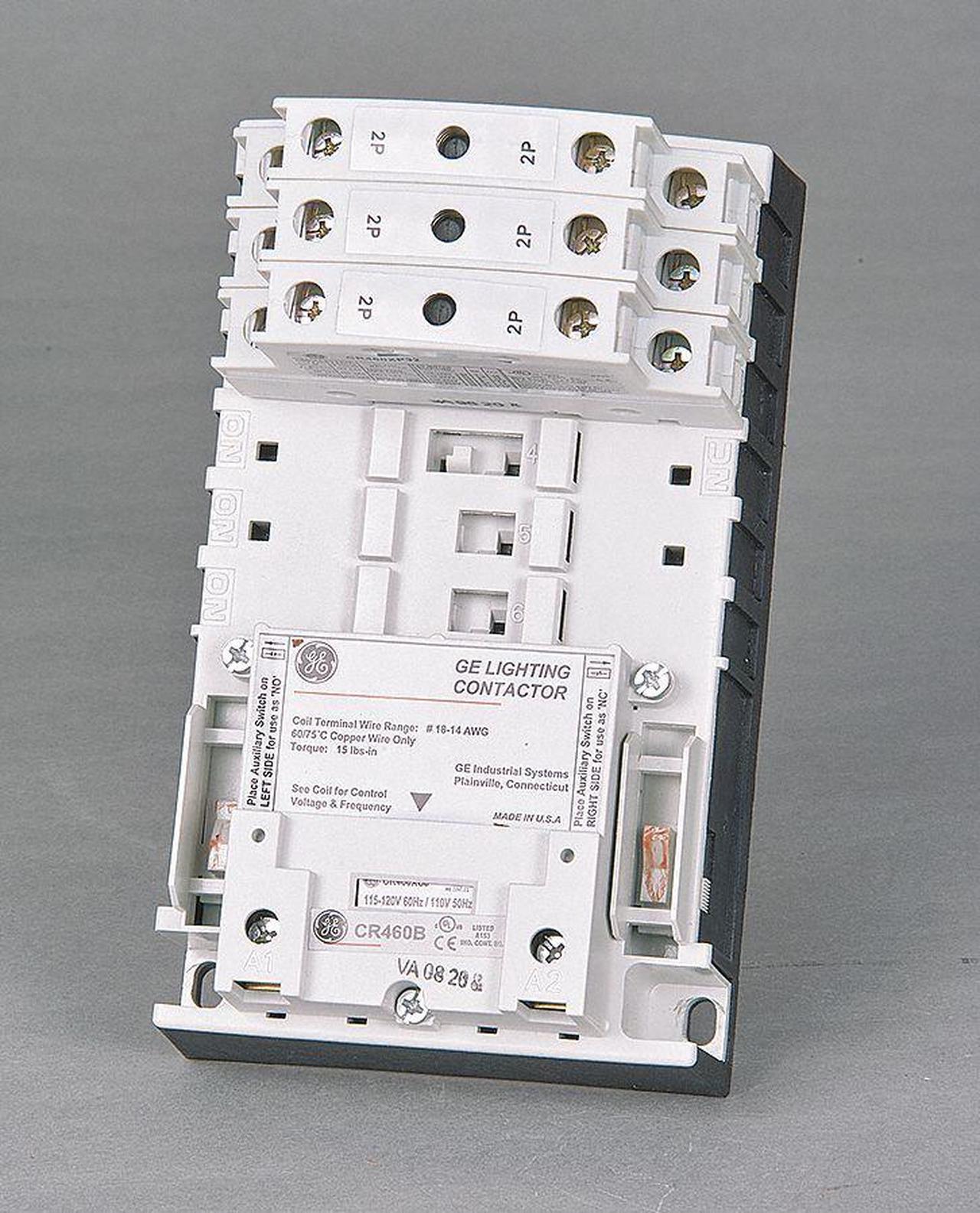 Main image of GE CR463L60AJA 120VAC Electrically Held Lighting Contactor 6P 30A