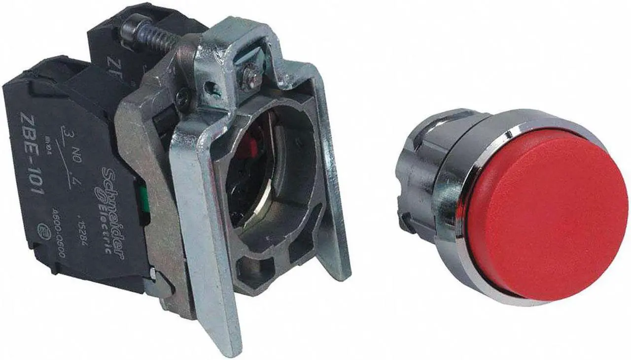 Alt view image 2 of 2 - SCHNEIDER ELECTRIC XB4BL45 Non-Illuminated Push Button,22mm,Metal